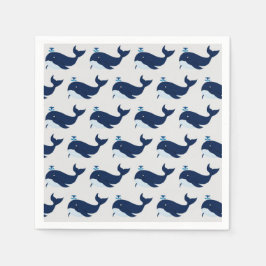 Blauer Wal, nautisch Serviette