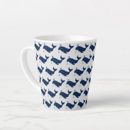 Blauer Wal, nautische Latte-Tasse Milchtasse