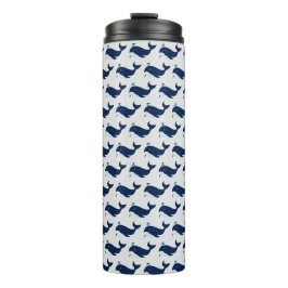 Blauer Wal, nautischer Thermaltumbler Thermosbecher