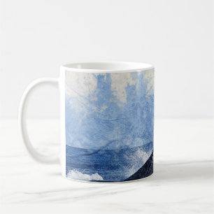 Blauer Wal Schwanz Spritzt im Ozean Kunst Kaffeetasse