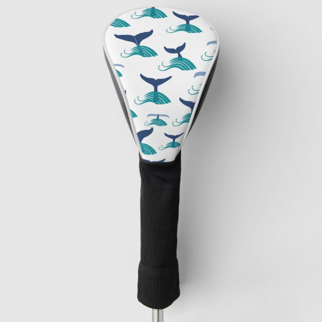 Blauer Wal Schwanz Waves Sea Animal Ocean Marine Golf Headcover (Vorderseite)