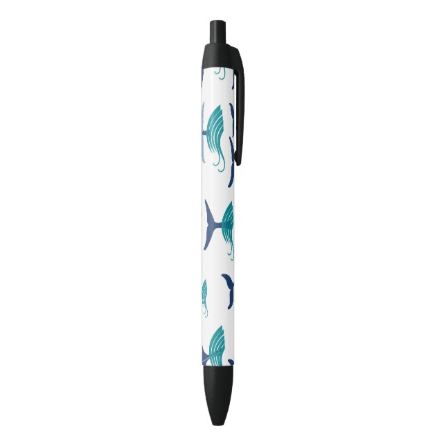 Blauer Wal Schwanz Waves Sea Animal Ocean Marine Kugelschreiber (Unterseite (Vertikal))