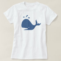 Blauer Wal Silhouette Minimalistisch Graphic T - S