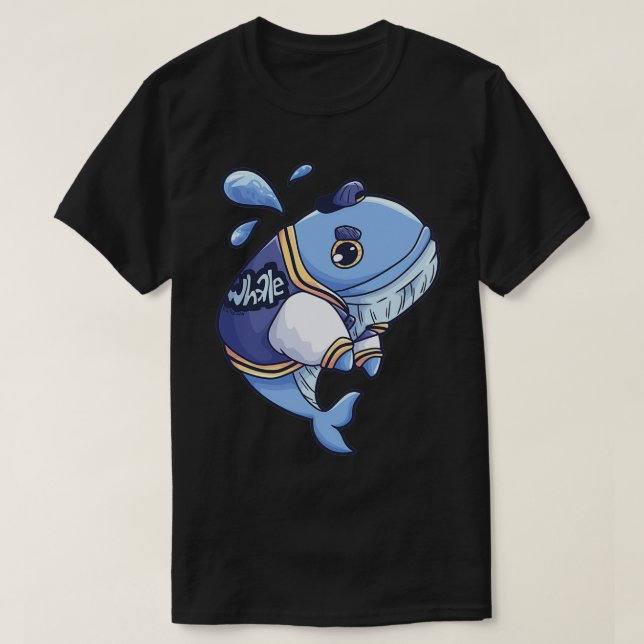 Blauer Wal Sperm Whale Fish Sea Gift T-Shirt (Design vorne)