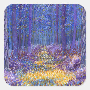 Blauer Wald 2 2012 Quadratischer Aufkleber