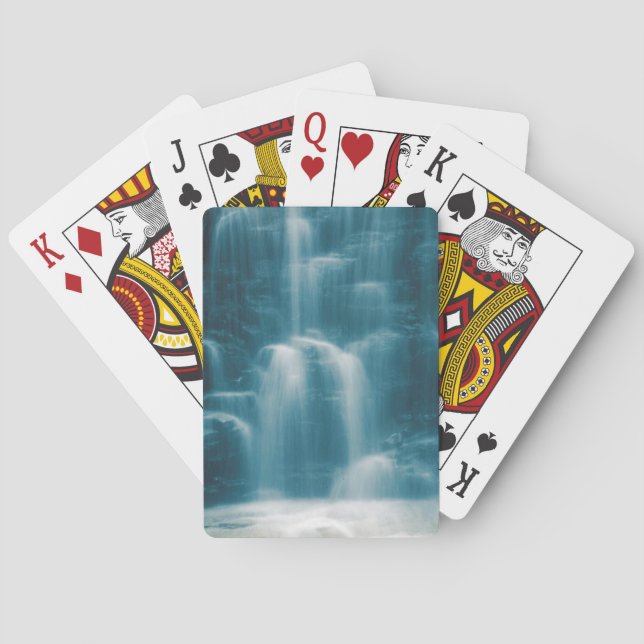 Blauer Wasserfall Spielkarten (Rückseite)