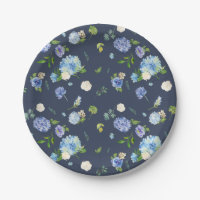 Blauer Wasserfarben Hydrangea und Rose Blumenmuste