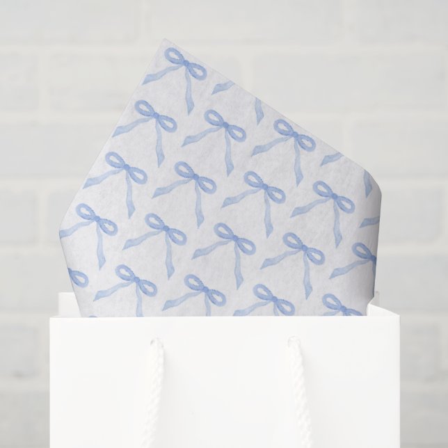 Blauer Wasserfarbenbow Seidenpapier (Geschenktüte)