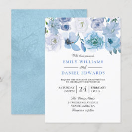 Blauer Wasserfarbenfroh Einladung