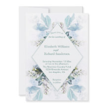 Blauer Wasserfarbenfroh Hochzeit Einladung