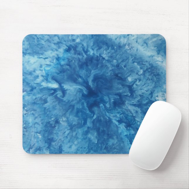 Blauer Wasserfarbensturm Mousepad (Mit Mouse)