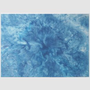 Blauer Wasserfarbensturm Seidenpapier