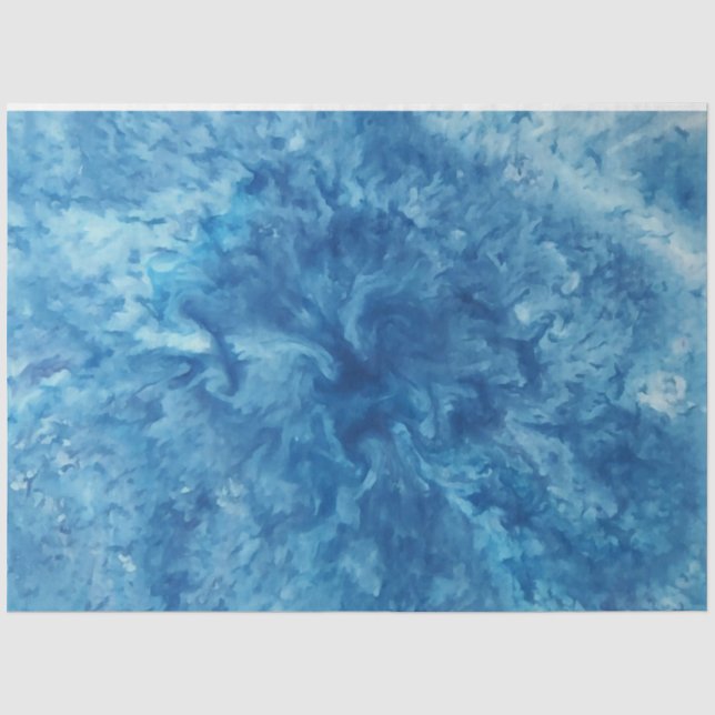 Blauer Wasserfarbensturm Seidenpapier (Vorderseite)