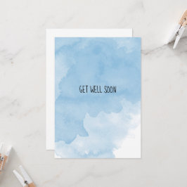 Blauer Wasserfarbenverblasster Entwurf Karte