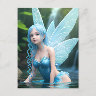 Blauer Wasserhahn Postkarte