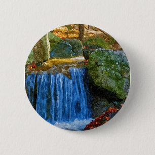 Blauer Wasserlauf Button