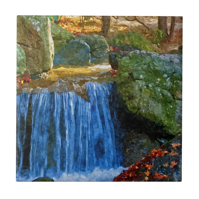 Blauer Wasserlauf Fliese (Vorderseite)