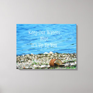 Blauer Wassermelder vermasselt Canvas Leinwanddruck