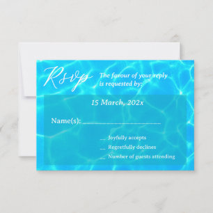 Blauer Wasserstrand & Ziel Hochzeit Ozean-Thema RSVP Karte