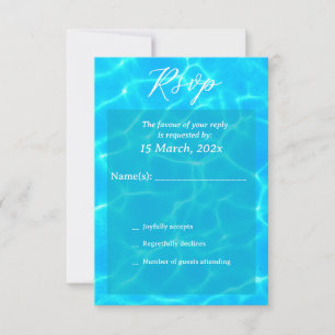 Blauer Wasserstrand & Zielhochzeit im Ozean-Thema RSVP Karte