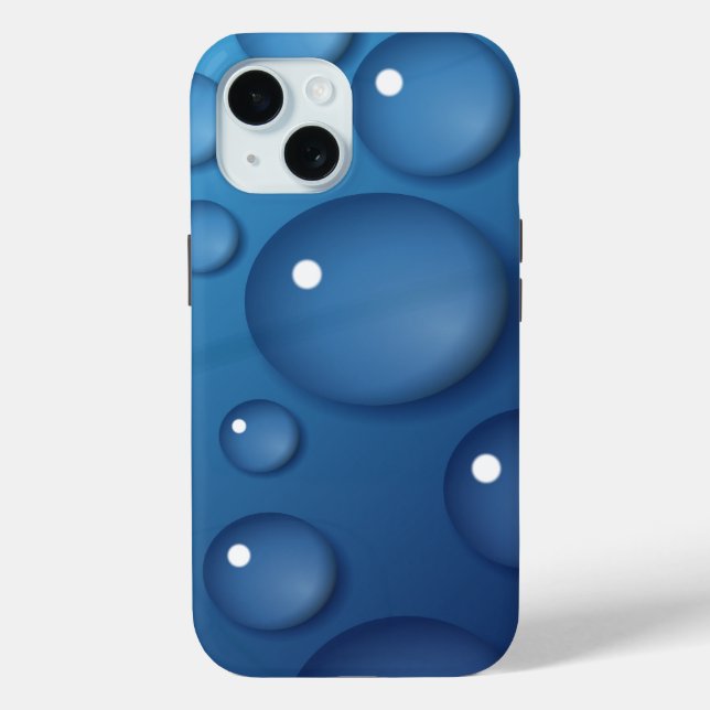 Blauer Wassertropfen Textur Case-Mate iPhone Hülle (Rückseite)
