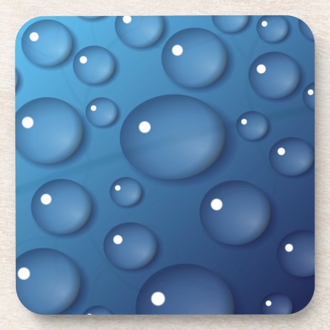 Blauer Wassertropfen Textur Getränkeuntersetzer (Vorderseite)
