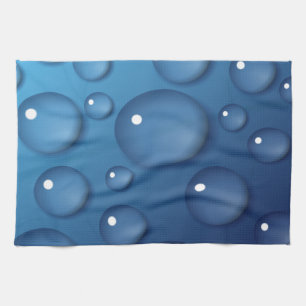Blauer Wassertropfen Textur Küchentuch