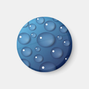 Blauer Wassertropfen Textur Magnet