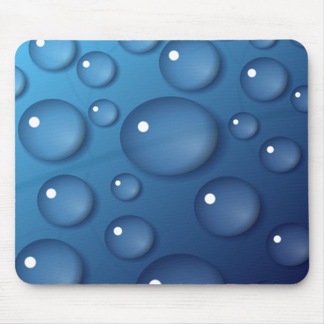 Blauer Wassertropfen Textur Mousepad (Vorne)