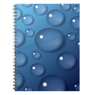 Blauer Wassertropfen Textur Notizblock
