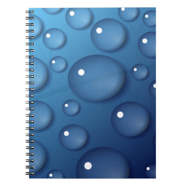 Blauer Wassertropfen Textur Notizblock (Vorderseite)