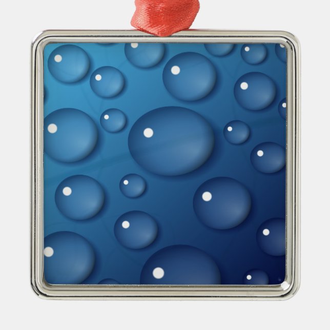 Blauer Wassertropfen Textur Ornament Aus Metall (Vorne)