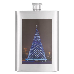 Blauer Weihnachtsbaum Flachmann