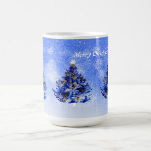Blauer Weihnachtsbaum Kaffeetasse