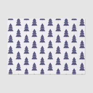 Blauer Weihnachtsbaum mit Schneeflocken-Muster Seidenpapier