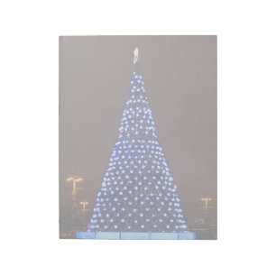 Blauer Weihnachtsbaum Notizblock