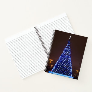 Blauer Weihnachtsbaum Notizbuch