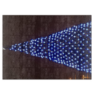 Blauer Weihnachtsbaum Schneidebrett