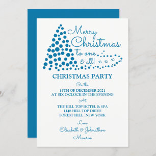 Blauer Weihnachtsbaum, Weihnachts-Party Einladung