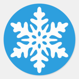 Blauer Weihnachtsgebäck mit weißem Schneeflocken Runder Aufkleber
