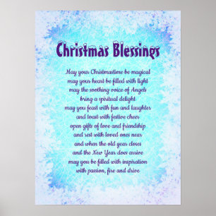 Blauer Weihnachtskalender Frostdesign Poster