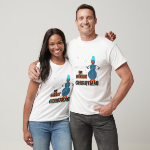 Blauer Weihnachtsmann T-Shirt