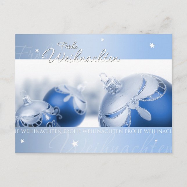 Blauer Weihnachtstraum Postkarte (Vorderseite)