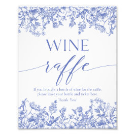 Blauer Wein Raffle Brautparty Spielzeichen Fotodruck