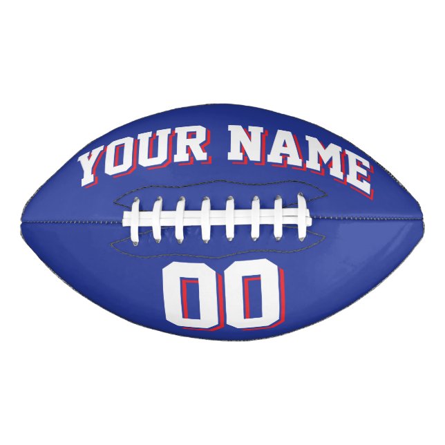 BLAUER WEISS UND ROT Custom Football (Vorderseite)
