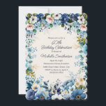 Blauer Weiße Blüte 60. Scalloped Geburtstag Einladung<br><div class="desc">Elegantes Marineblau und staubblaues Blau mit weißem Aquarellblumen 60. Geburtstagsfeier mit überragender Einladung für Frauen. Diese Einladung ist für einen 60. Geburtstag gedacht, kann aber für jeden Altersgruppen angepasst werden. Kontaktieren Sie mich, um Hilfe bei Ihren Anpassungen zu erhalten oder um zusätzliche Matching oder Koordination von Zazzle Produkten für Ihre...</div>