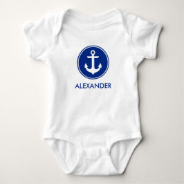Blauer weißer Anker Personize Baby Strampler