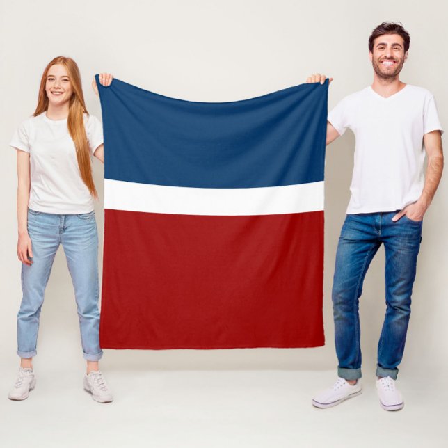 Blauer weißer Farbblockstil Fleecedecke (Von Creator hochgeladen)