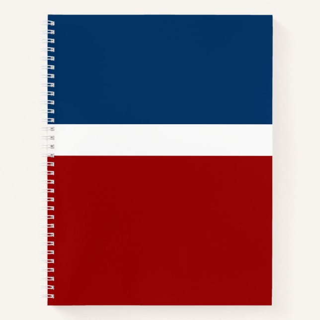 Blauer weißer Farbblockstil Notizbuch (Vorderseite)