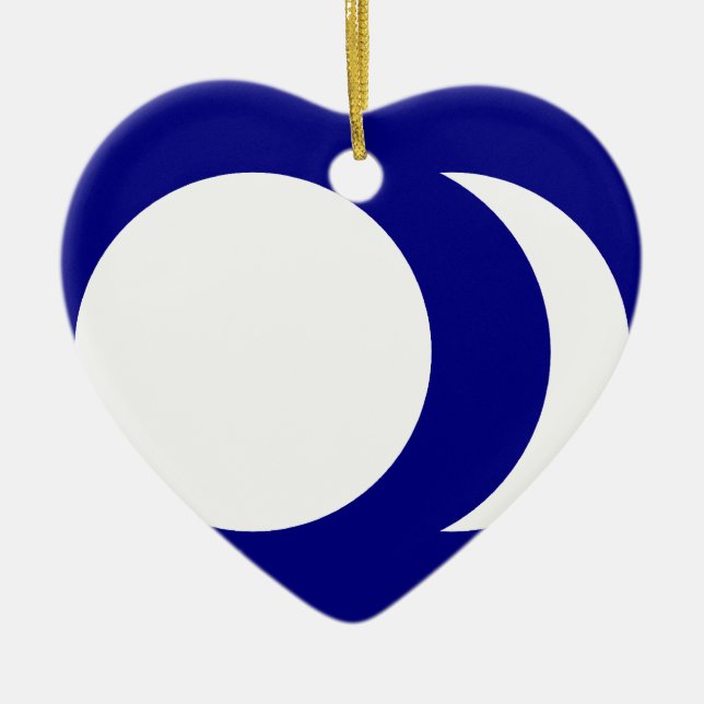 Blauer weißer Grundsun und Mond, Chinaflagge Keramikornament (Vorne)